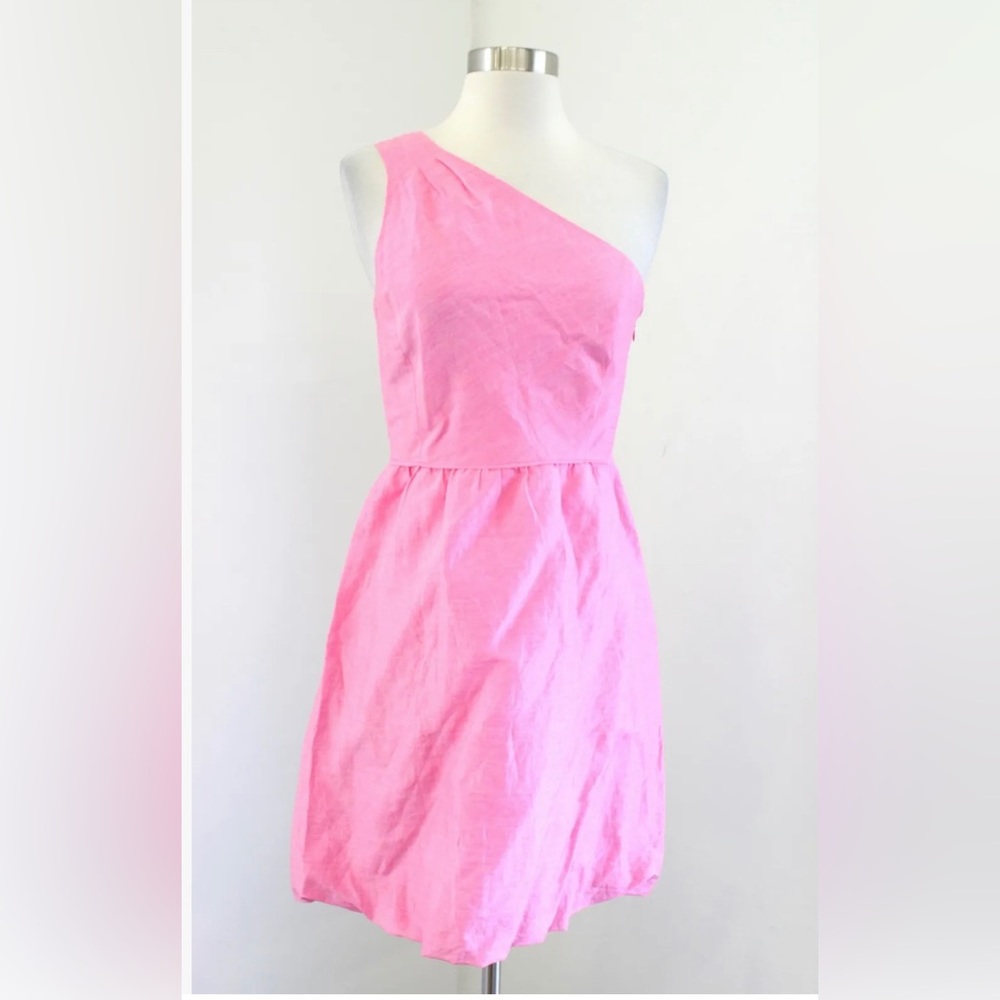 J. Crew Pink One-Shoulder Midi Dress